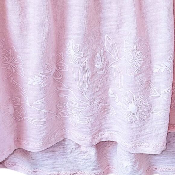 TORRID Plus Size Pink Cotton Strapless Smocked Bodice Embroidered Top 1X - Picture 7 of 14